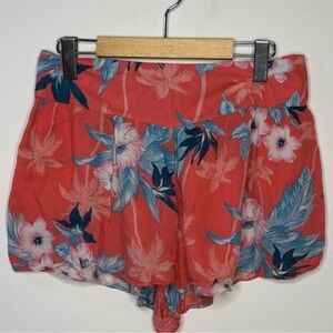 American Eagle Floral Coral and Blue Shorts